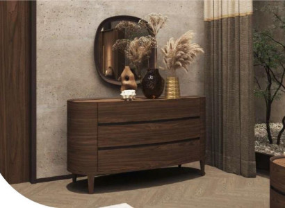 Brown designer chest of drawers in a modern style with storage space bedroom furniture